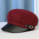 淇絲蔓帽子女士韓版秋冬季羊毛呢貝雷帽英倫氣質(zhì)時(shí)尚百搭鴨舌八角帽禮帽 酒紅色 均碼