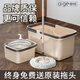 愛格（aige）愛格旋轉(zhuǎn)拖把雙驅(qū)動拖把桶旋轉(zhuǎn)好神拖拖布地拖自動脫水2024新款 米咖色金屬籃+金屬盤+5棉頭