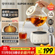 蘇泊爾（SUPOR）1.2L全玻璃養生壺煮茶器煮茶壺燒水壺電水壺電熱水壺 0膠水0涂層低音沸煮 恒溫保溫316L SW-12Y06Q