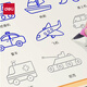 得力兒童幼兒園凹槽簡(jiǎn)筆畫練字帖小學(xué)生3-6歲學(xué)前班寶寶畫畫本 凹槽繪畫交通軍事(紫)(本)