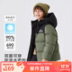 雪中飛【雙面穿】?jì)和鸾q服冬季輕薄男女童面包服羽絨服橄欖灰綠170cm