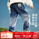 ASK JUNIOR兒童男童褲子2025秋季漸變水洗牛仔褲男大童寶寶運動褲 藍色 160