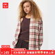 優(yōu)衣庫【驚喜價(jià)】女裝法蘭絨襯衫/格紋長(cháng)袖襯衣25秋冬新款481173 12 桃紅色 M /160/84A