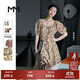 麥檬MM商場(chǎng)同款2023春夏新款冰絲碎花裙子法式連衣裙女5E4392541 焦糖色5E4192161 S