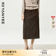 顏域咖色高腰半身裙女2025秋裝新款輕熟風(fēng)中長(cháng)款顯瘦通勤職業(yè)裙子 咖色 2XL