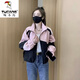 啄木鳥(niǎo)沖鋒上衣外套女短款2025秋季新款小個(gè)子休閑百搭寬松拼色棒球服 粉色 L【建議100-115斤】