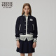 Teenie Weenie小熊女裝秋季學(xué)院風(fēng)棒球服外套時(shí)髦小個(gè)子短款上衣女 藏青色 S (160)