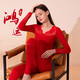 古今（GUJIN）【盒裝】蛇年大紅色本命年秋衣秋褲女結婚打底保暖內衣套裝新娘