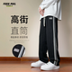 Foss Phil條紋褲子男春秋季美式復(fù)古高街直筒運(yùn)動(dòng)休閑長(zhǎng)褲K305黑色L