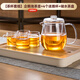 天喜（TIANXI）泡茶杯玻璃茶壺茶水分離泡茶壺燒水壺家用泡茶神器茶具套裝 企鵝泡茶壺650ml+4個(gè)杯+儲水茶盤(pán)