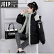 JEEP SPIRIT羽絨棉服女短款2024新款韓版面包服冬季寬松棉衣連帽加厚棉襖外套 黑色 2XL (175) 140-165斤