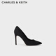 CHARLES&KEITH簡(jiǎn)約通勤尖頭高跟鞋單鞋女鞋子女士CK1-60361344 Black黑色 39