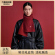 萬事利WENSLI純羊毛圍巾女士送女朋友紅圍巾新年禮物禮盒裝 交錯時空