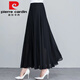 皮爾卡丹（pierre cardin）2025新款雪紡半身長裙女夏季高腰沙灘裙子跳舞半截大擺裙子a字 黑色雪紡【腰圍1尺8到3尺】 180度裙長80厘米適合高149-156【