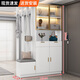 傲墨軒鞋柜門(mén)口入戶(hù)柜進(jìn)門(mén)客廳收納柜玄關(guān)隔斷柜衣帽架坐凳一體靠墻家用 奶油白+長(cháng)120【左換鞋凳】