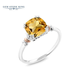 GEM STONE KING3克拉黃水晶戒指925銀10K金雙色彩色寶石彩戒指送女友生日禮物 美5號(hào)