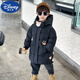 迪士尼（Disney）男童中長(cháng)款羽絨服冬季新款兒童裝保暖白鴨絨寶寶冬裝加厚外套 黑色 【白鴨絨】 140cm