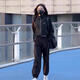 熒蒂（YINGDI）歐貨休閑運(yùn)動(dòng)套裝女2025年新款春秋時(shí)尚洋氣跑步運(yùn)動(dòng)服兩件套顯瘦 黑色 L