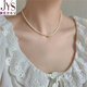澗縈絲天然淡水小米珠珍珠項鏈女2024年新款鎖骨鏈小眾氣質(zhì)頸鏈 天然淡水珍珠項鏈