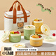沃德百惠（WORTHBUY）保溫飯盒上班族微波爐加熱陶瓷內(nèi)膽分格餐盒學(xué)生帶飯便當(dāng)盒套裝