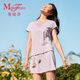 曼妮芬【帶杯墊】涼感家居服套裝女士防凸點(diǎn)睡衣舒適夏季起居服 090 紫色 XL 170