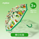 彌鹿（MiDeer）兒童雨傘幼兒園寶寶晴雨傘小學(xué)生長柄傘男女孩黑膠遮陽防曬直柄傘 雨傘-春日花園【透明非防曬】