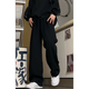 7家優(yōu)品冰絲休閑褲男士夏季款美式高街垂感西裝褲寬松直筒闊腿長褲子男 SBXS-C955黑色 XL