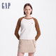 GAP女裝刺繡美式休閑針織修身羅紋T恤上衣634814 駝色 M (165/84A) 亞洲尺碼