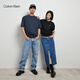 Calvin KleinJeans【七夕禮盒】夏季男女情侶ck純棉落肩袖寬松短袖T恤40HM229 BAE-經(jīng)典黑 M （推薦135-150斤）