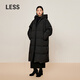 LESS【科魯達白鵝絨】冬寬松雙頭拉鏈連帽長(cháng)款羽絨服女2O0C13240 001本黑 S