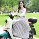 哲初電動(dòng)車護(hù)膝護(hù)腿擋風(fēng)保暖裙圍裙擋風(fēng)衣加絨加厚秋冬防水防風(fēng)擋風(fēng)被 淺灰色-護(hù)膝(夾棉款)