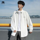 SWAMP AREA百搭襯衫男士春秋季休閑翻領(lǐng)美式潮流痞帥長(cháng)袖外套 CS004白色 XL
