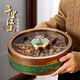 青蘋(píng)果實(shí)木分格干果盒家用客廳果盤(pán)輕奢高檔喬遷糖果瓜子收納盒2025新款 千里江山干果盒【可旋轉】