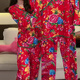 梓嘉福網(wǎng)紅款東北大花睡衣套裝女民族特色盤(pán)扣大碼家居服兩件套可外穿 東北大花睡衣套裝 XL【110-125】斤可穿