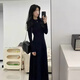 具趣赫本風(fēng)黑色連衣裙子春秋季女裝2024新款法式氣質(zhì)修身內(nèi)搭打底長(zhǎng)裙 黑色連衣裙 XL 105-130斤