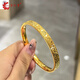 如潼（RUTONG）碎冰冰黃金手鐲999足金包銀碎碎冰金手鐲女友媽媽母親情人節(jié)禮物 【58】圈口 建議100-120斤