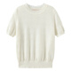 春竹2026春季新款天絲氣質(zhì)顯瘦休閑百搭圓領(lǐng)短袖女士T恤套衫針織 白色 M