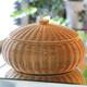 獵玄帶蓋收納筐仿藤編織收納盒桌面收納籃小吃零食糖果水果籃子儲物筐 南瓜籃26cm