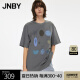 JNBY/江南布衣夏季T恤女印花圆领套头短袖休闲中长款5N5110660 031/深灰 M