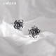 Lnieer999足銀黑色玫瑰花耳釘2025年新款爆款女花朵耳環(huán)高級(jí)感小眾耳飾 暗夜玫瑰耳釘【999銀針】