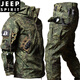 JEEP SPIRIT新款新型真品俄羅斯綠色迷彩服冬季男工作服沖鋒衣外套戰地新品 鯊魚(yú)沖鋒套裝-俄羅斯迷彩 M (120-130斤)