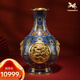 銅師傅《景泰藍云龍紋轉(zhuǎn)心瓶》客廳桌面紫銅擺件 家居裝飾工藝品