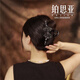 鉑思亞黑色浪漫蝴蝶結(jié)抓夾發(fā)夾女后腦勺大號鯊魚夾子簡約氣質(zhì)頭飾 【松籟】黑 13cm