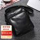 赫澤瓊斯HEZZJONS新品背包真皮單肩包進(jìn)口意大利牛皮斜挎包青年商務(wù)休閑軟皮小背包禮物手機背包 黑色小號