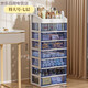 懿儱佩化妝品收納盒桌面多層抽屜式落地收納柜子口紅護膚品梳妝臺置物架 特大號7層（透藍抽屜）