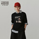 Teenie Weenie小熊女裝時(shí)尚簡(jiǎn)約秋季通勤長(cháng)袖T恤休閑寬松打底衫女 黑色 S (160)