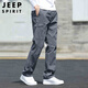JEEP SPIRIT吉普工裝褲男春夏季直筒休閑褲子男士寬松大碼男褲 深灰色 XL