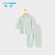 棉店寶寶七分袖睡衣套裝春夏薄款純棉抗菌家居服兒童睡衣空調服夏季 竹綠色 130