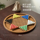 跳棋高檔玻璃球跳跳棋兒童成人彈子大人版老式大號彈珠波子棋木質(zhì) 超大號瑪瑙色跳棋(MDF)圓形棋盤(pán)
