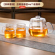 天喜（TIANXI）泡茶杯玻璃茶壺茶水分離泡茶壺燒水壺家用泡茶神器茶具套裝 企鵝泡茶壺500ml+4個(gè)迷雅杯